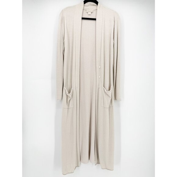 Barefoot Dreams Cozychic Ultra Lite Long Cardigan Duster M Stone - Picture 10 of 11